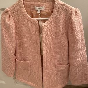 Pink cropped knit blazer